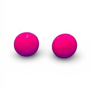 Vibrant Pink Button Earrings